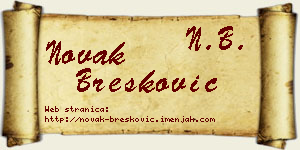 Novak Brešković vizit kartica
